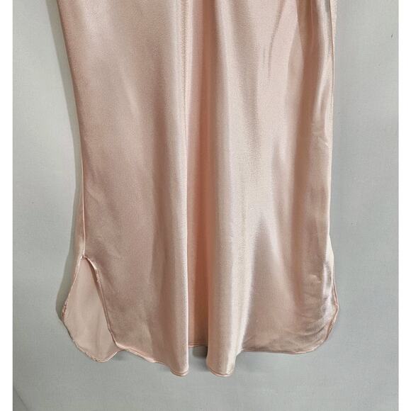 Vintage Amaretta Pink Silky Satin V-neck Slip Negligee Nightie Nightgown - Picture 3 of 8
